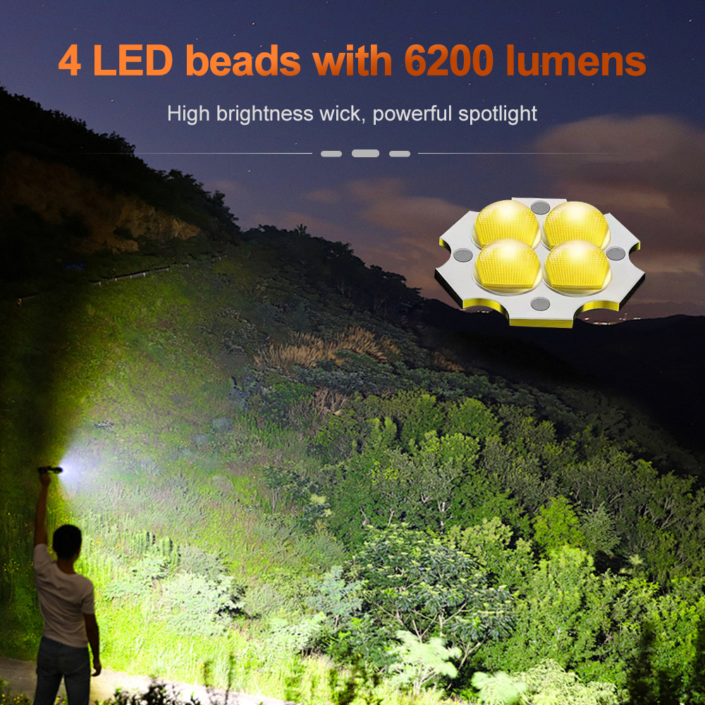 LED-jagtlygte på 6.200 Lumen