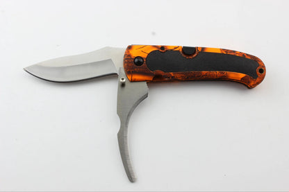 Orange camo kniv 2 blade