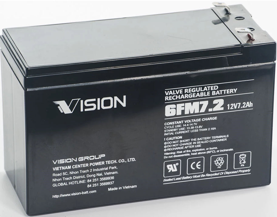 Vision 6FM7.2 AGM Batteri 12V 7,2Ah - til foderspreder