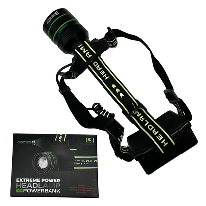 Ekstrem Kraftig - pandelampe 10.000 Lumens + powerbank - Ignition