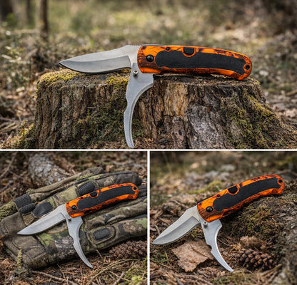 Orange camo kniv 2 blade