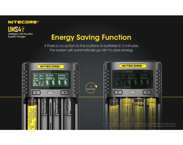 Nitecore UMS4 lader til 4x batterier