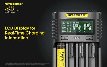 Nitecore UMS4 lader til 4x batterier