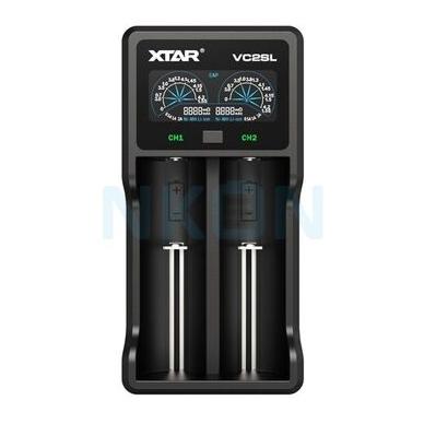 XTAR VC2SL batterioplader med to ladepladser og LCD-display
